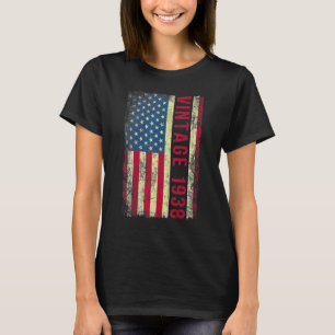 85 Year Old  Vintage 1938 American Flag 85th Birth T-Shirt