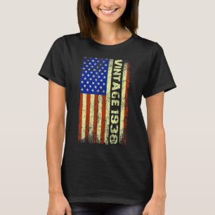 85 Year Old Vintage 1938 American Flag 85th Birth T-Shirt