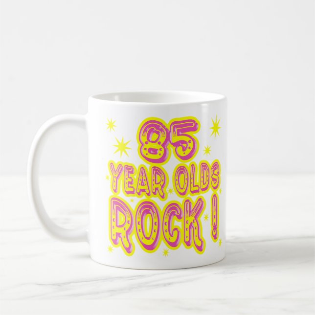 85 Year Olds Rock! (Pink) Mug (Left)
