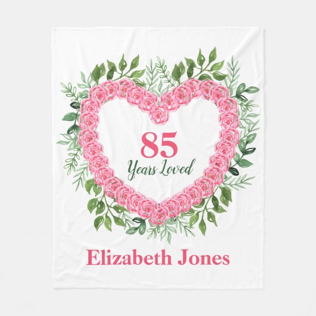 85 Years Loved 85th Birthday Blanket (Front)