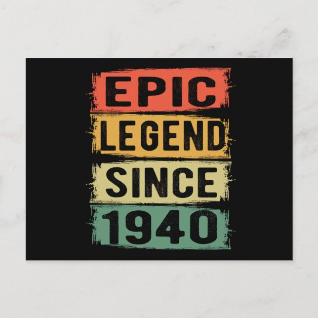 85 Years Old Bday 1940 Epic Legend 85th Birthday Postcard (Front)