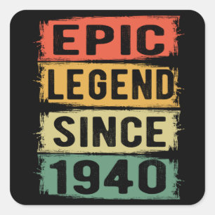 85 Years Old Bday 1940 Epic Legend 85th Birthday Square Sticker