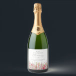 85th Birthday August Birth Flower Party Supplies  Sparkling Wine Label<br><div class="desc">Perfect table decor for an August birthday party. Pink gladiolus is the birth flower for that month. It forms a pretty watercolor bottom border on this floral personalised napkin. The birthday guest of honour's name, age and birthdate are placed above it using elegant calligraphy and typography. All text is editable....</div>