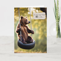 85th Birthday Bear On a Tire Swing