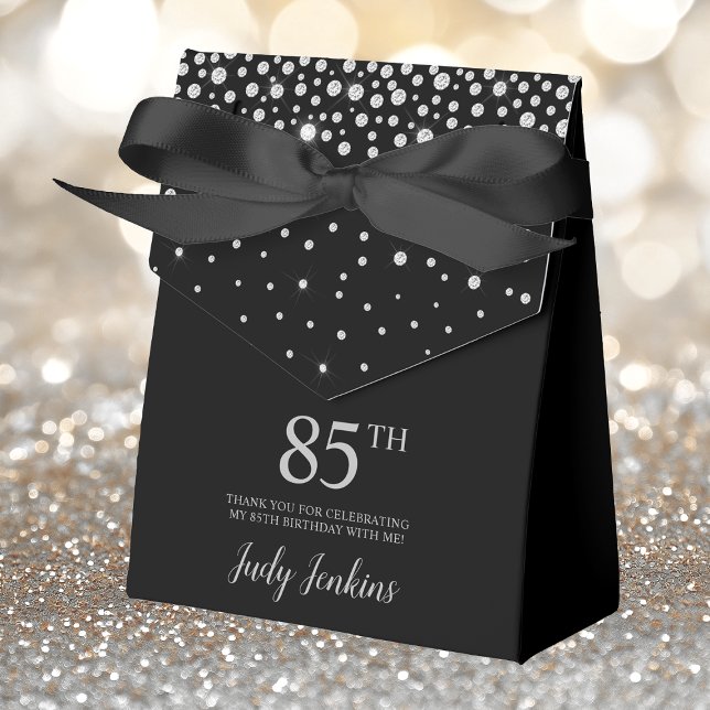 85th Birthday Black Sparkly Thank You Favour Box (Creator Uploaded)