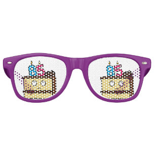 85th Birthday Cake with Candles Retro Sunglasses