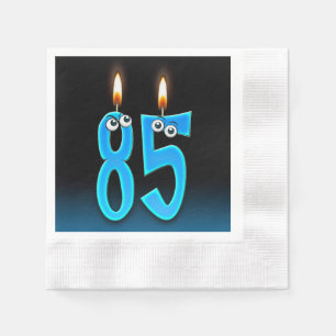85th birthday candle with eyeballs napkin