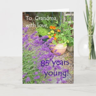 85th Birthday Card for Grandmother - Flower Garden