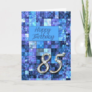 85th Birthday card with abstract squares.