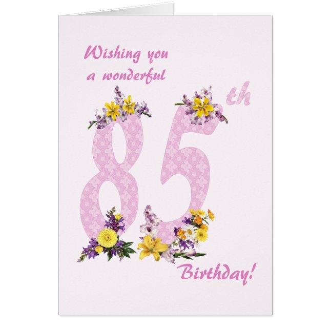 85th Birthday Flower Decorated Numbers (Front)