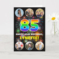 85th Birthday: Fun Rainbow #, Custom Name & Photos