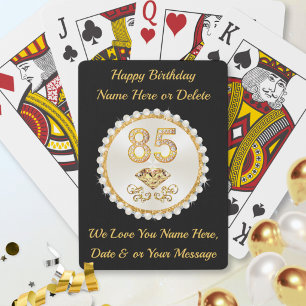 85th Birthday Gifts, Great, 85th Birthday Favours. Playing Cards