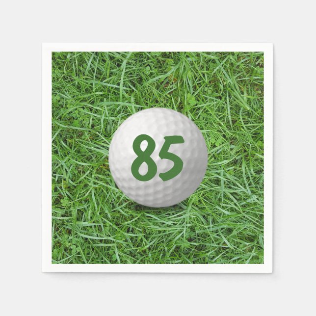 85th Birthday Golf Ball on Grass  Napkins (Front)