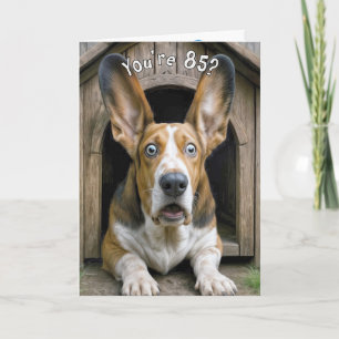85th Birthday Humor with Basset Hound  Card