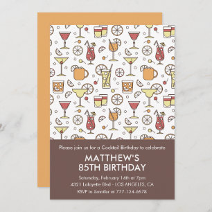 85th birthday invitation Cocktail Stylish Pattern 