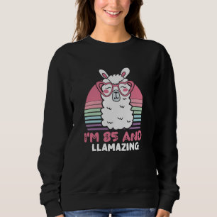 85th Birthday Llamazing Llama 85 Year Old Birthday Sweatshirt