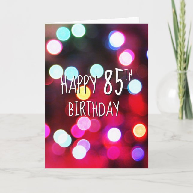 85th Birthday Neon Party Lights Card (Front)