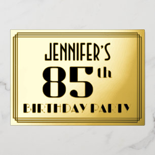 85th Birthday Party: Art Deco Look “85” and Name