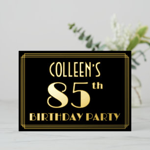 85th Birthday Party: Art Deco Look “85”, w/ Name