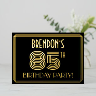 85th Birthday Party — Art Deco Style “85” + Name