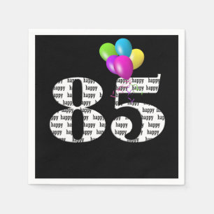 85th birthday party balloons napkin