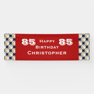 85th Birthday Party Baseball Banner, Adult, Red Banner