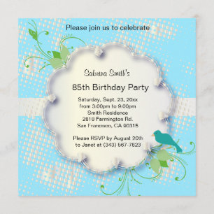 85th Birthday Party DIY Text Invitation