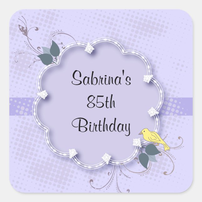 85th Birthday Party | DIY Text Square Sticker (Front)