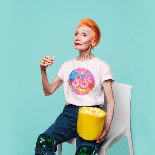 85th Birthday Party Gold Pink Glitter Disco Ball T-Shirt