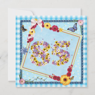85th Birthday party Invitation flowers,butterflies