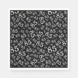 85th Birthday Party Number Pattern Black/White Napkin