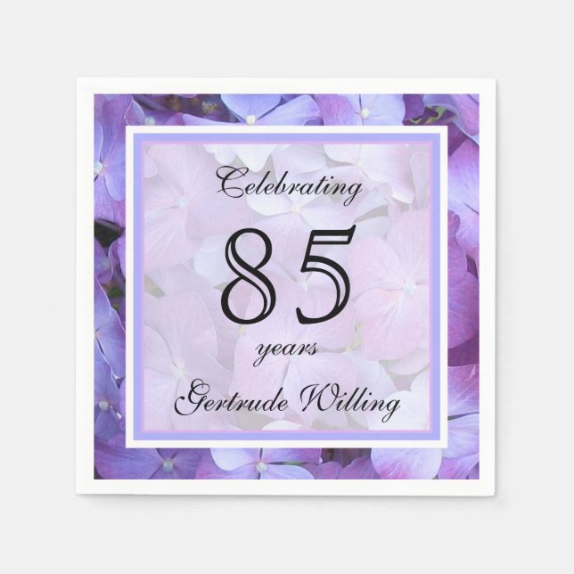 85th Birthday Party Paper Napkins (Front)