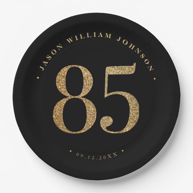85th Birthday Party Paper Plate (Front)