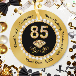 85th Birthday Party Supplies. 85th Favour Tags