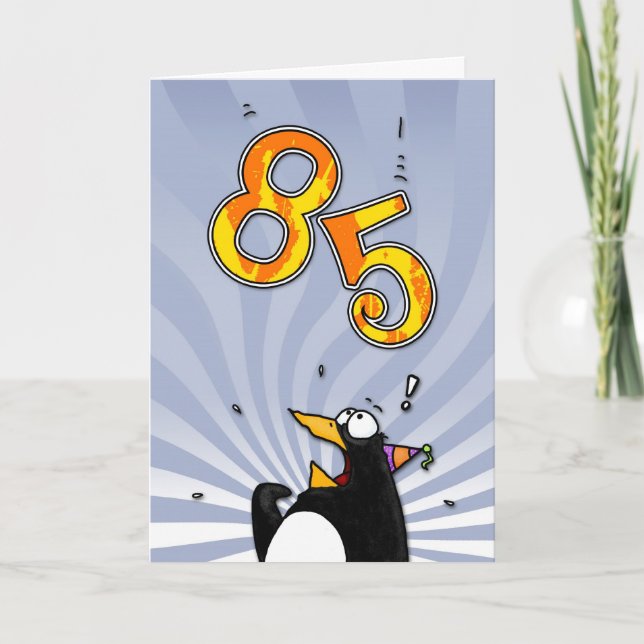 85th Birthday - Penguin Surprise Card (Front)