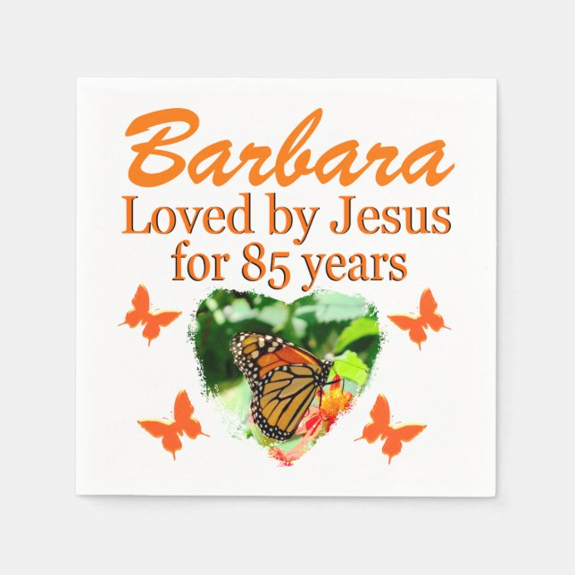85TH BIRTHDAY PERSONALIZED BUTTERFLY NAPKINS (Front)