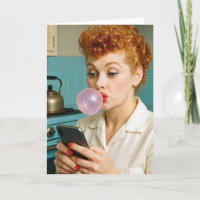 85th Birthday Retro Redhead Woman Texting