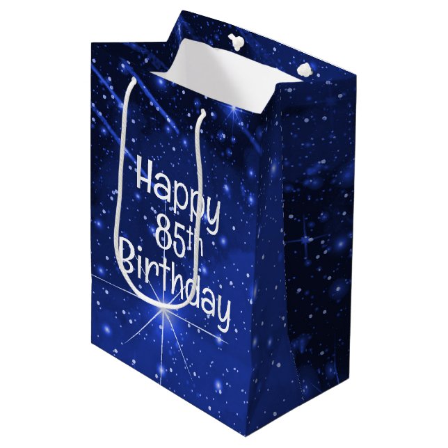 85th Birthday Star Galaxy  Medium Gift Bag (Front Angled)