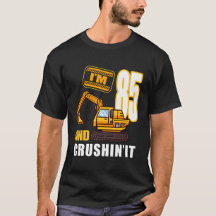 85Th Birthday Vehicles Construction Excavator 85 Y T-Shirt