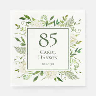 85th Birthday White Hydrangeas Napkin