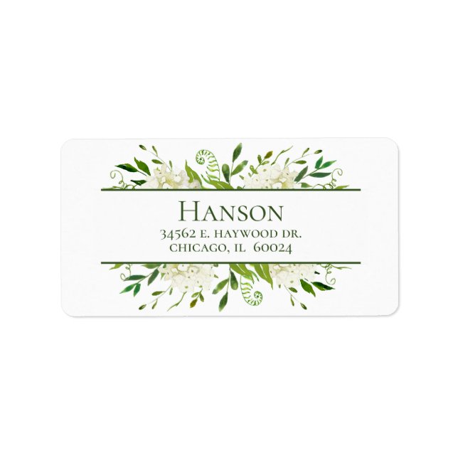 85th Birthday White Hydrangeas Return Address Label (Front)