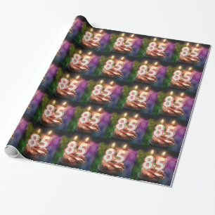 85th birthday with candles wrapping paper