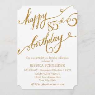 85th, Eighty Fifth Birthday Party Celebration Invitation