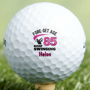 85th Golfer Gift for Mum - Swinging 85 Custom Golf Balls