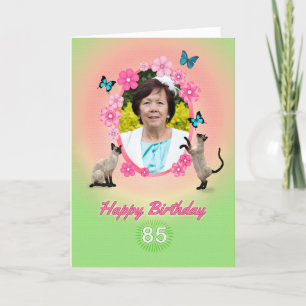 85th photo card with cats and butterflies,