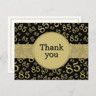 85th Thank You: Black/Gold Number Pattern