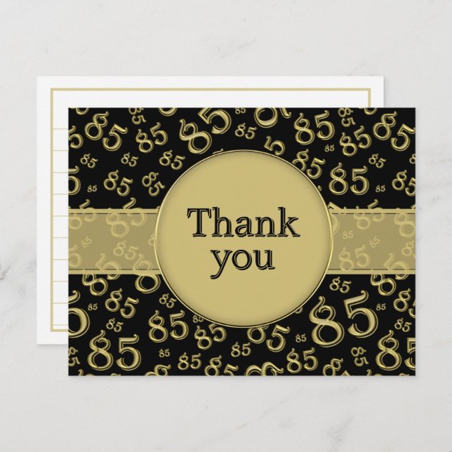 85th Thank You: Black/Gold Number Pattern (Front/Back)