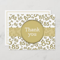 85th Thank You: Gold/White Number Pattern