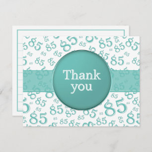 85th Thank You: Teal/White Number Pattern
