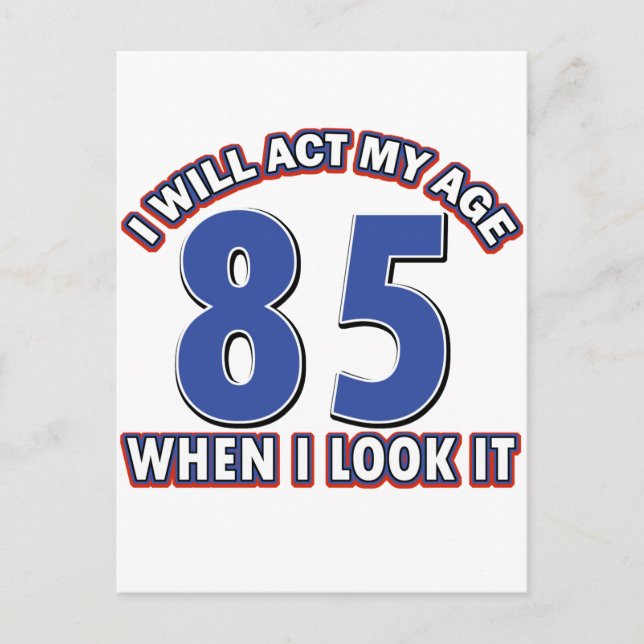 85th year birthday designs postcard (Front)